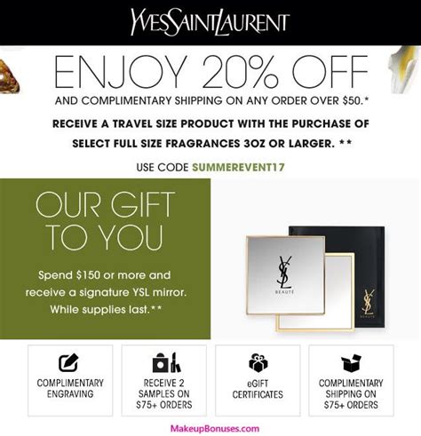 code promo yves saint laurent|ysl free gift with purchase.